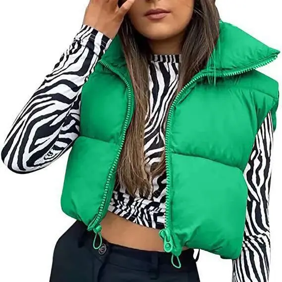 Damska ciepła kurtka z zamkiem błyskawicznym, wyszczuplająca, ze stójką, wielokolorowa, jesienno-zimowa, bawełniana odzież ort Sle