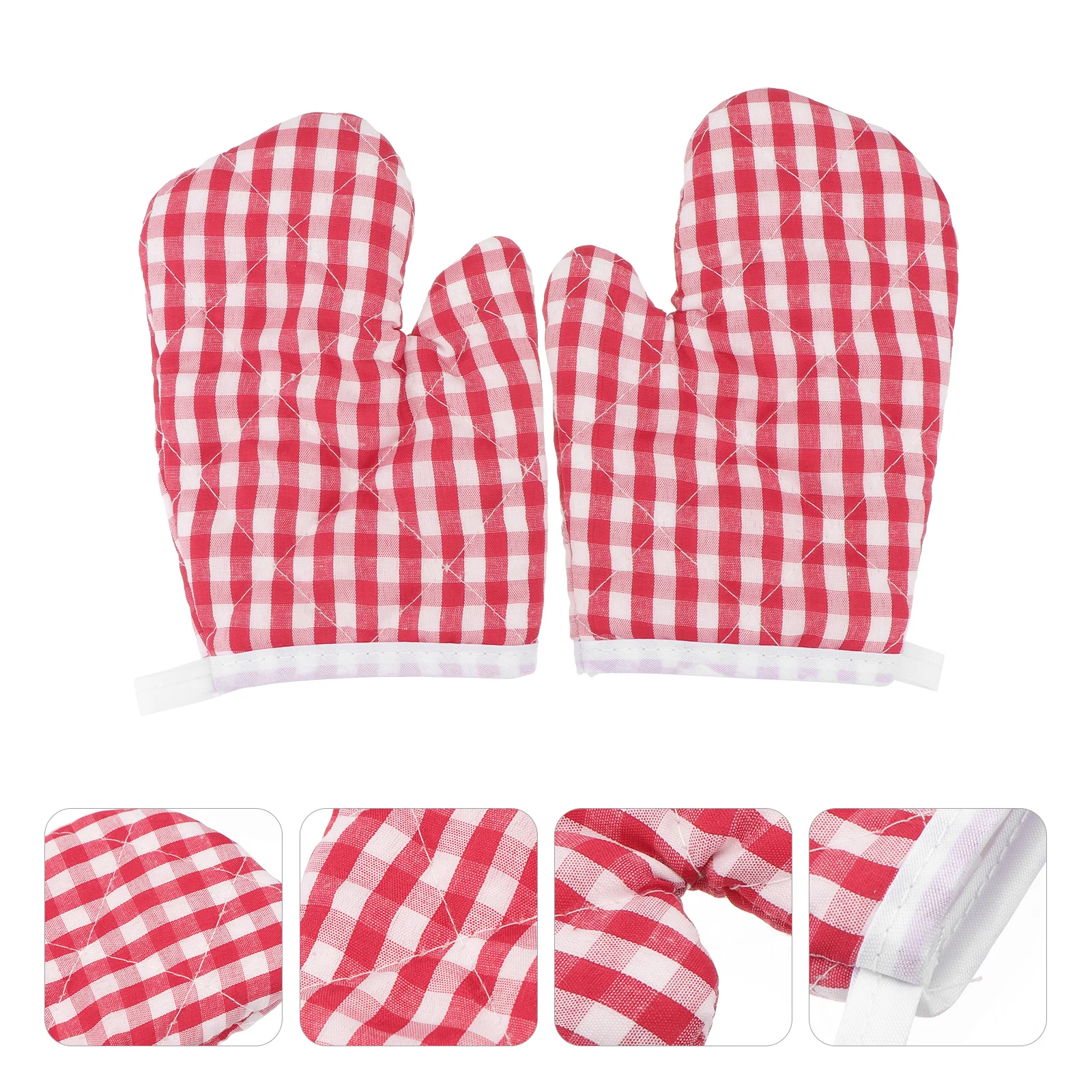 

2Pcs Heat Resistant Oven Mitts Kids Flexible Anti-Scald Baking Microwave Gloves Heat Insulation for 6-12 Years