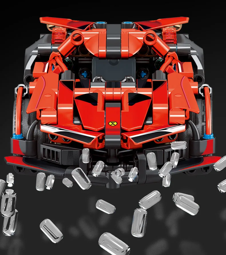 Technischer 1:18 Maßstab Supersportwagen-Bausatz Apolloes Project EVO Super Sport Auto Rückziehfahrzeug Konstruktions-Bausteine Spielzeug – Detail 7
