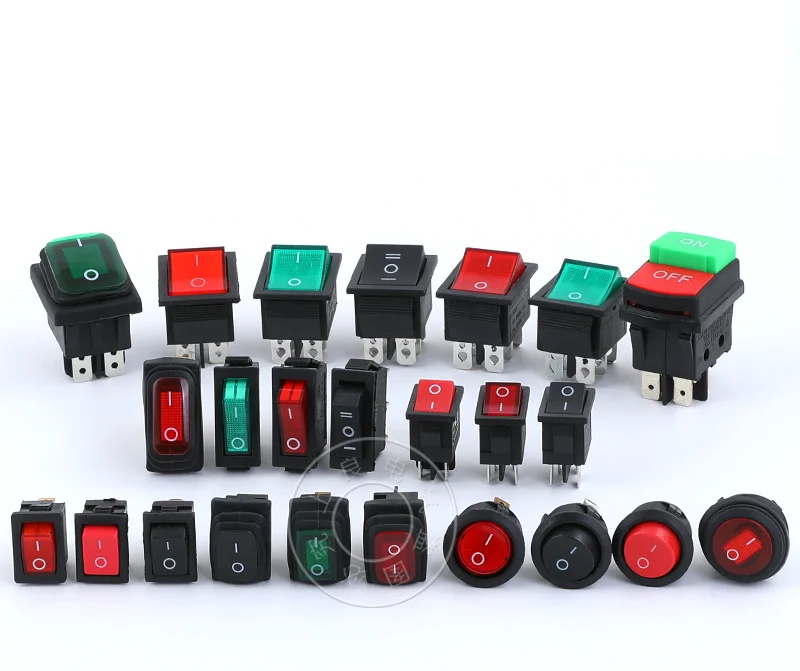 

5pcs Rocker Switch Power Switch Waterproof Double Ship Type Switch KCD4-201N KCD2-201N 30A