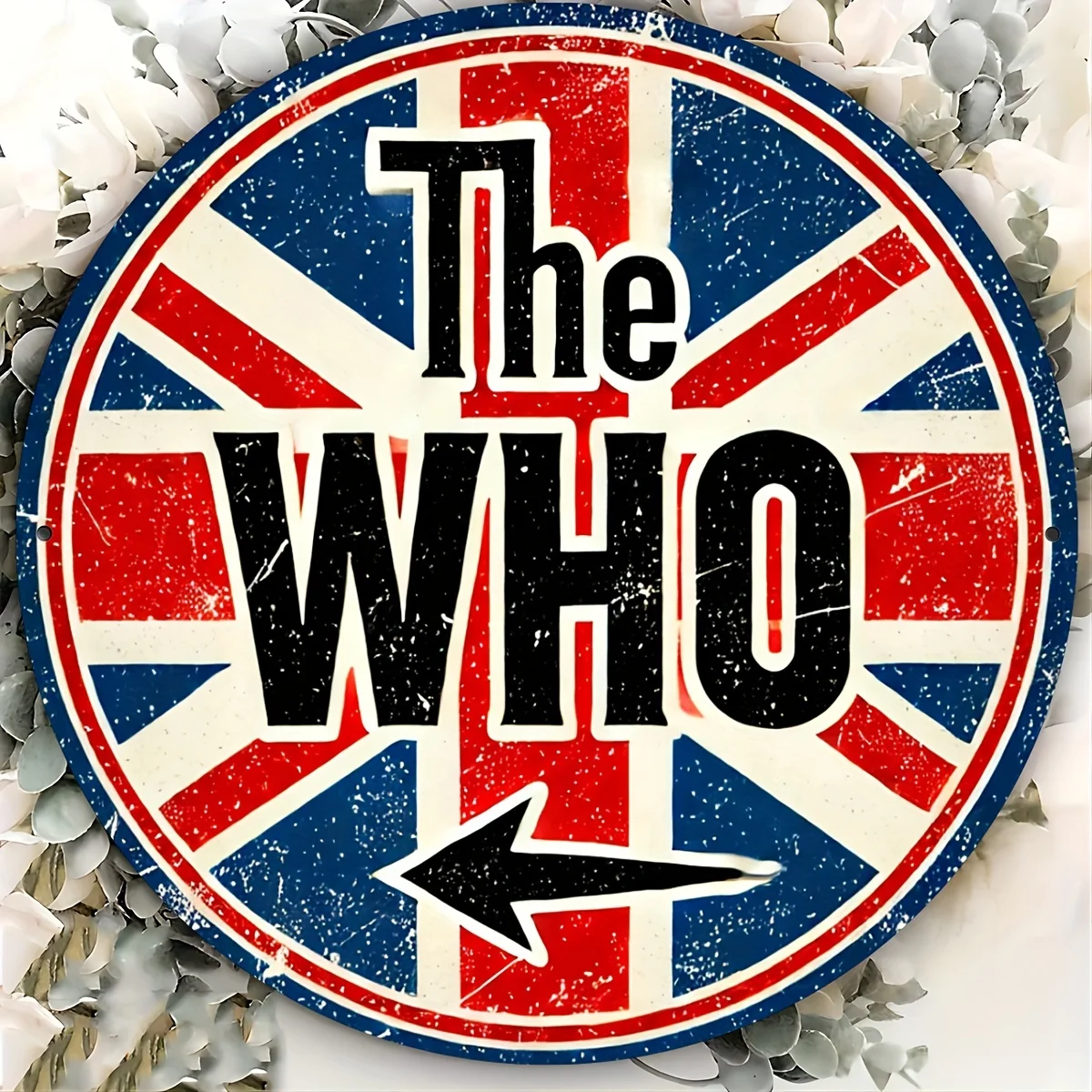 2D Metal Sign The Who Vintage Retro Rock Band British Union Jack Flag Grunge Tin Wall Art for Home Bar Music Room Decor Gift
