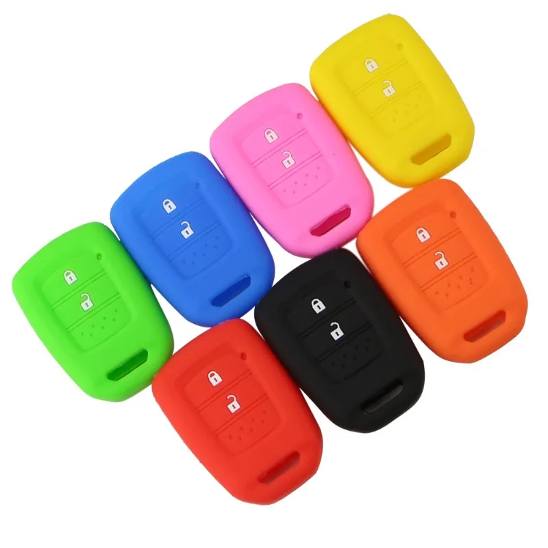 Silicone Car Key Cover for Honda Fit City Civic XR-V Vezel, Straight Key Case Protector, Multi-Color Key Fob Shell