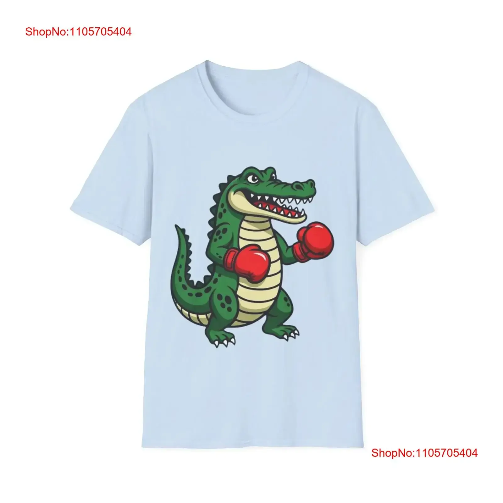 Boxing Alligator T Shirt Cartoon Crocodile with Gloves long or short sleeves vintage Washed Top For Everyday Wear homme