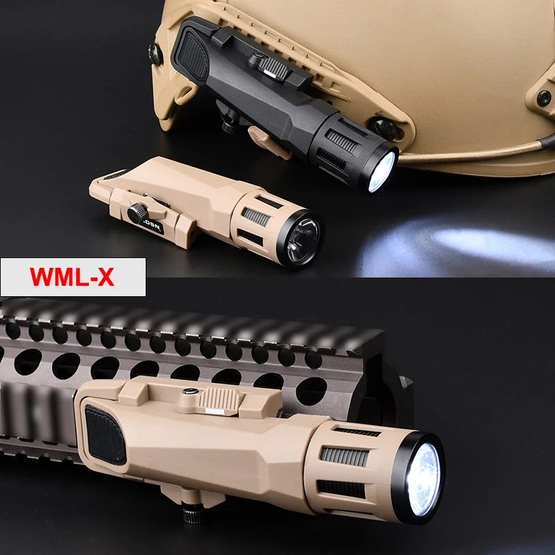 Tactical WADSN APL WML X Gen 2 Airsoft Hunting Weapon Flashlight  LED Scout Helmet Light White Light Strobe Fit 20mm Rail Glock