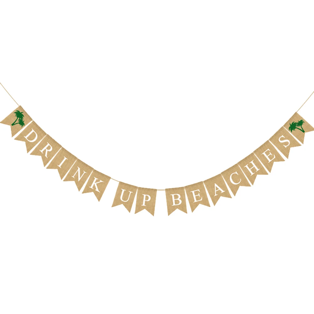 

1pc Stylish Linen Party Hanging Banner with Fish Tail Flags for Hawaiian Themed Celebrations