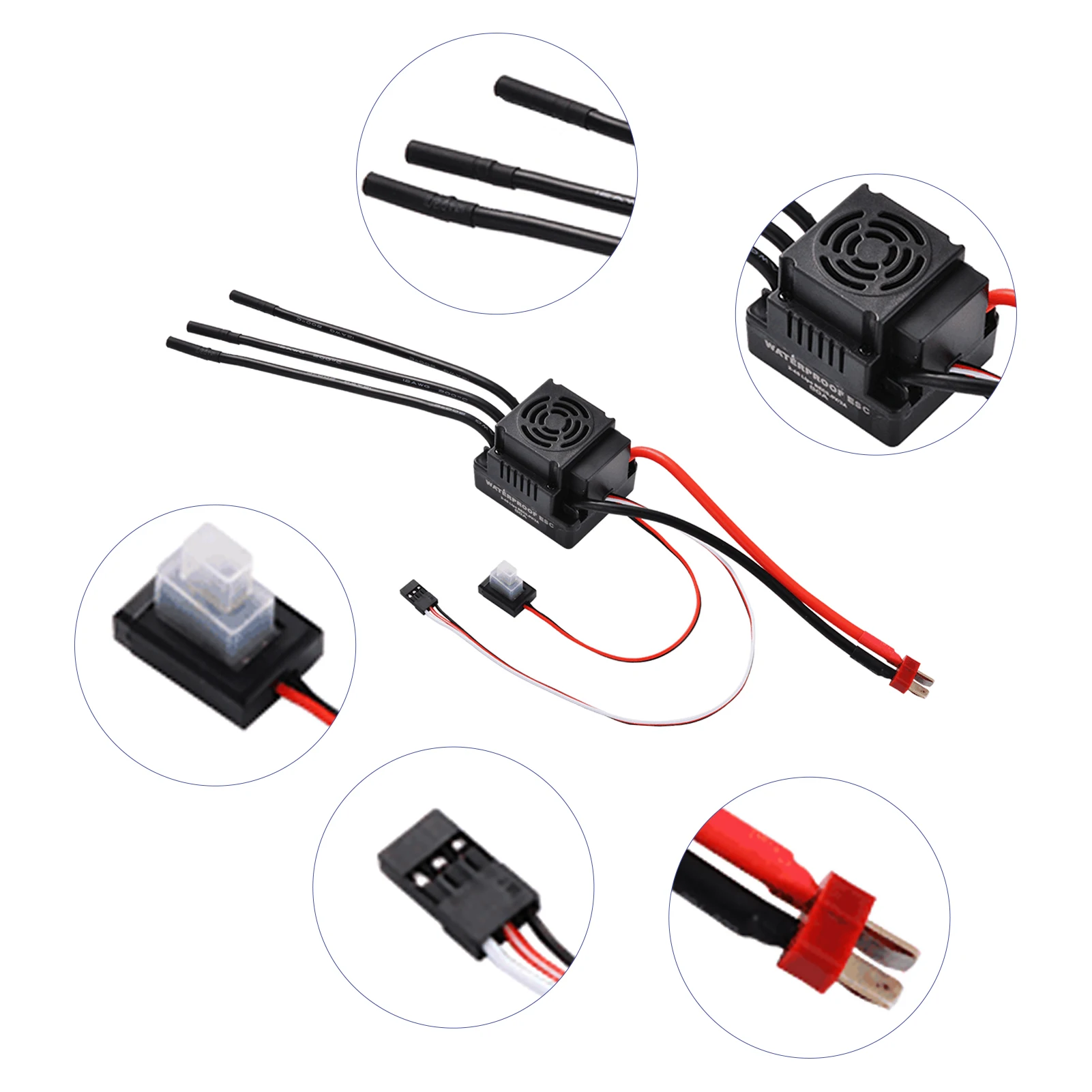 

60A Brushless ESC HOBBYFANS 80A Brushless 2-4s ESC with BEC for 1:10 1:8 RC Car Short Truck Off-road Crawler