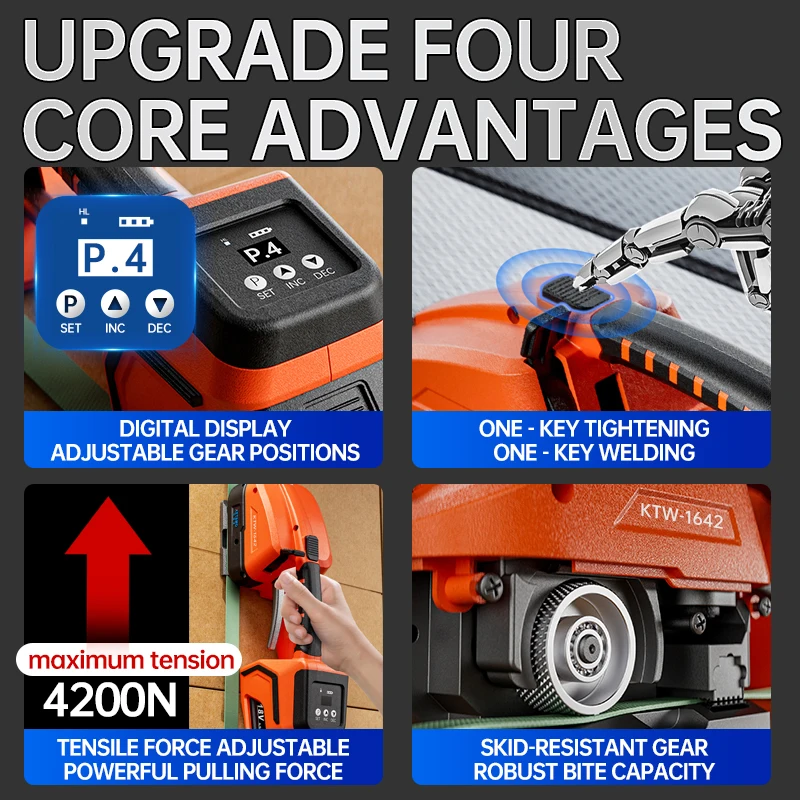 Automatic Battery Powered Polypropylene Pet Pe Plastic Strapping Machine Package