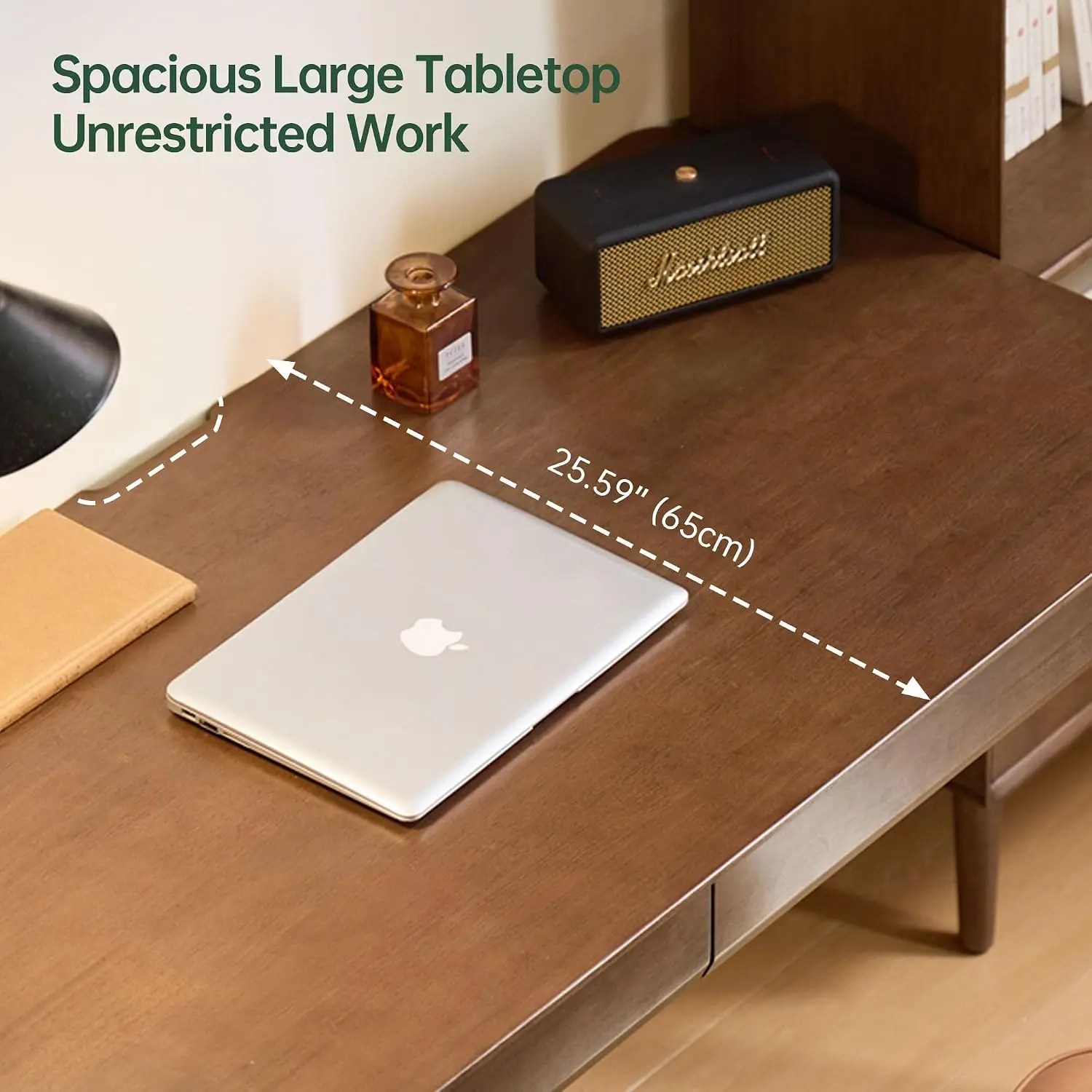 Vintage Solid Wood Computer Desk with Storage Drawers for Home Office Work Study 55.11