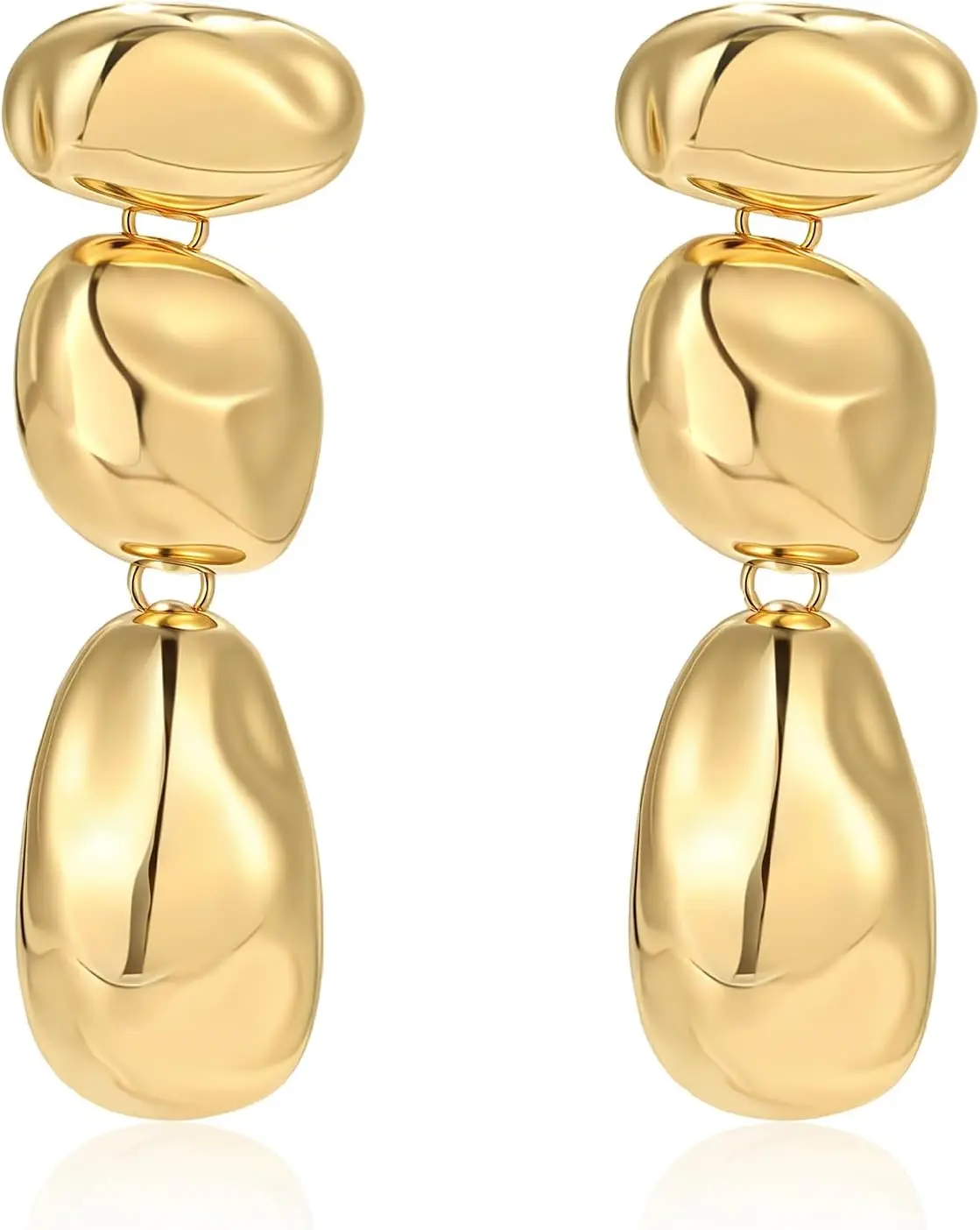 

Bold Two Tone Chunky Earrings Waterproof Stainless Steel Statement Jewelry for Women