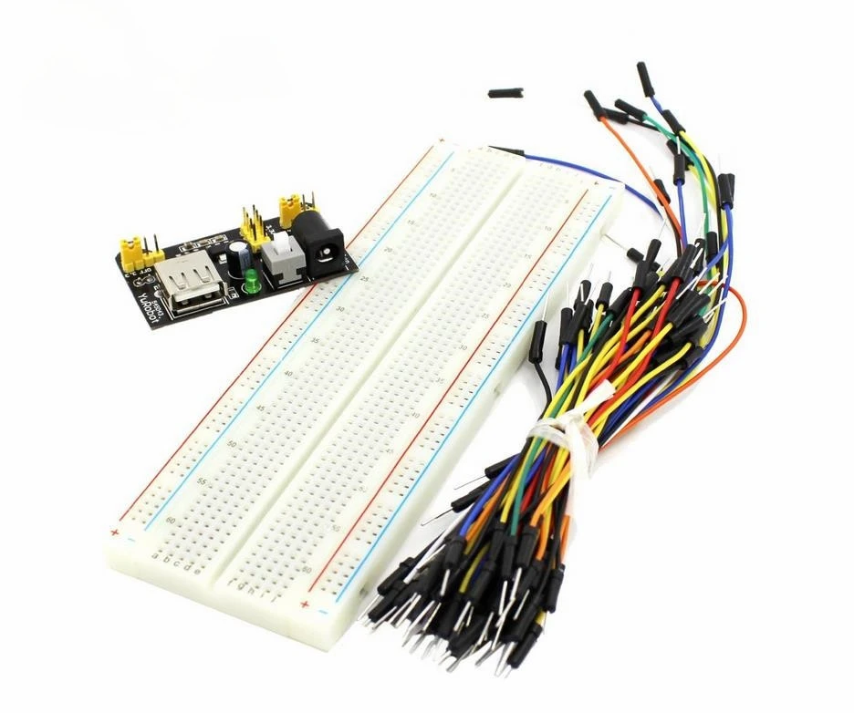 Breadboard Black Power Supply  830-hole Large   65 Colorful Bread Line Kits