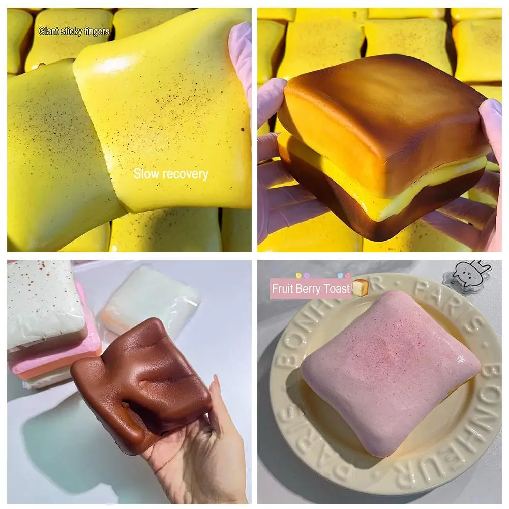 Brinquedo Antiestresse de Pão Simulado Squishy, Brinquedos de Alívio de Estresse de Crescimento Lento, Brinquedos Sensoriais para Adultos e Crianças com TDAH