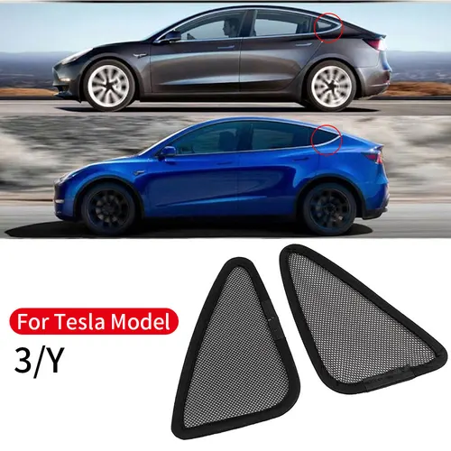 Imagen 1 del producto Parasol para ventana trasera de coche, 2 piezas, Red de sombreado triangular pequeño, almohadillas de bloqueo de luz, Protector para Tesla Model 3 Y, accesorios para automóviles