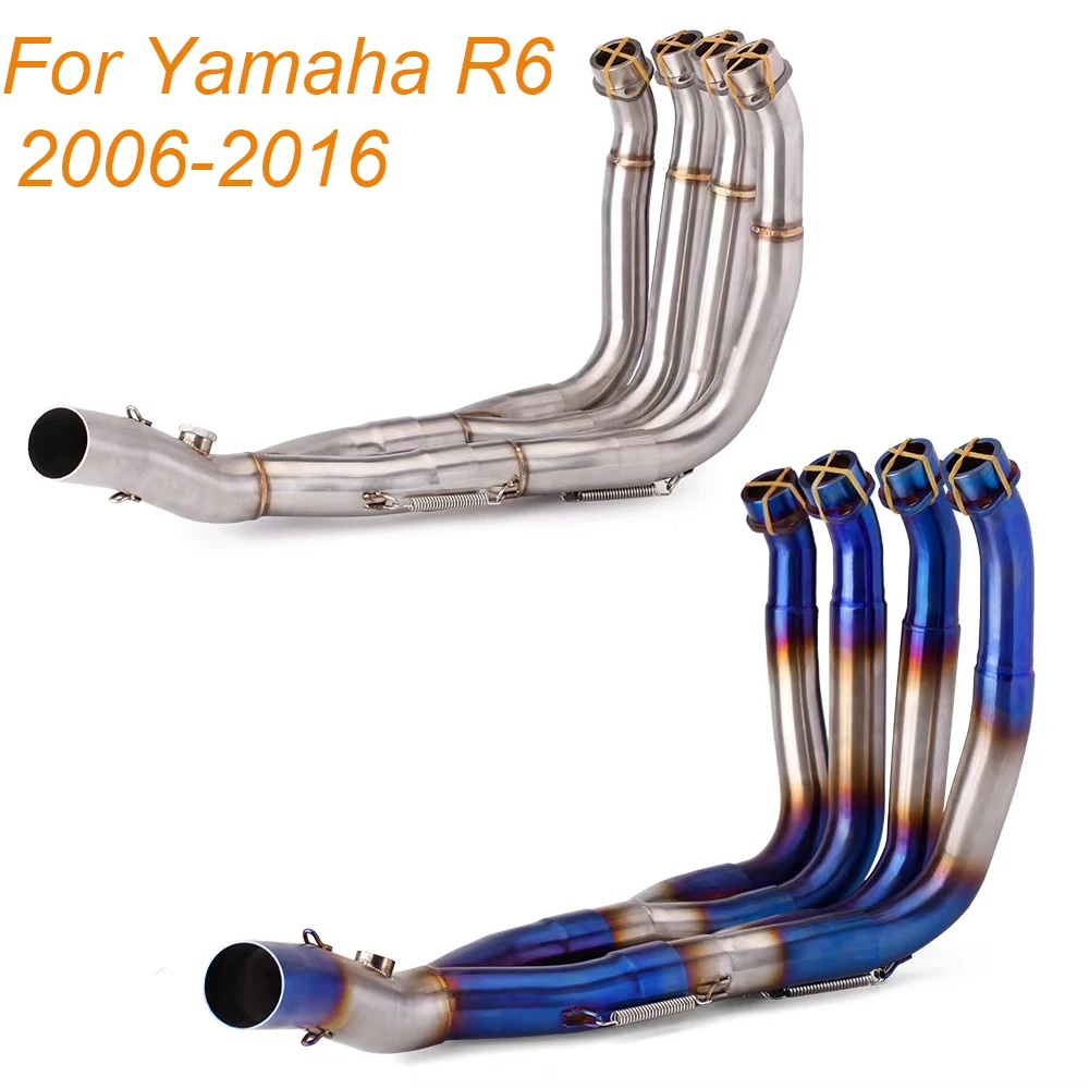 Slip On 51MM Vorderrohr Link Rohr verbinden 51MM Schalldämpfer für Yamaha R6 2006-2016 komplette Motorrad-Auspuffanlage Escape