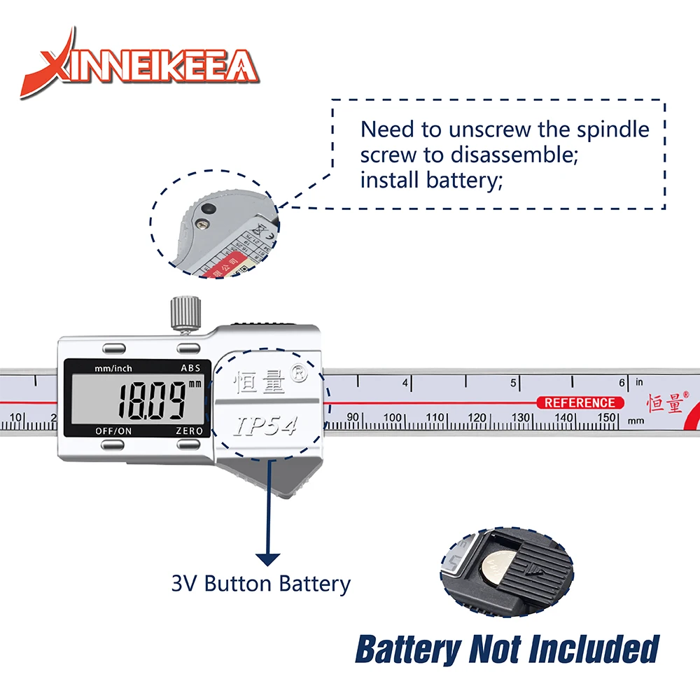 IP54 Metric Imperial Tube Wall Thickness Digital Display Caliper Measuring Tube Thickness 0-150mm 0-200mm Electronic Caliper