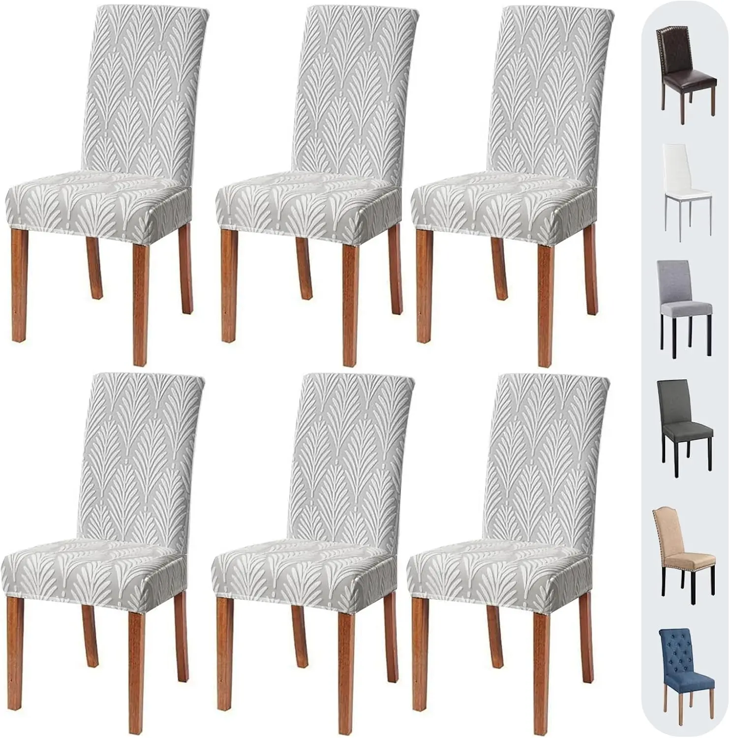 

Chair Covers For Dining Chairs, Dining Room Chair Covers Set Of 6, Stretch Kitchen Chairs Covers, Removable Washable Dining
