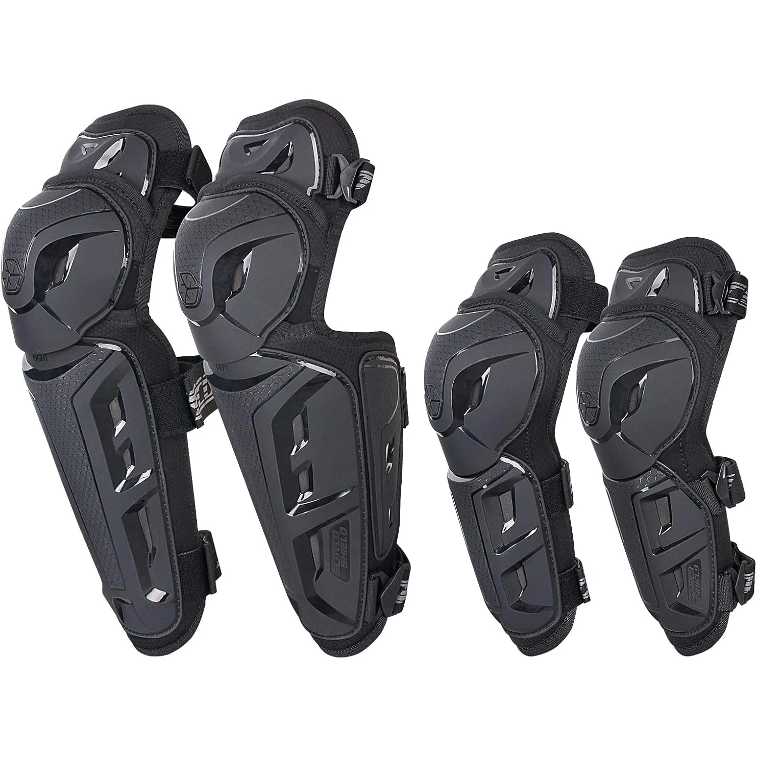 Scoyco Motorcycle Knee Shin Guard Pads for Men Anti-Slip 2 in 1 Protector Adjustable Motocross Knee Protection Armor Racing Prot
