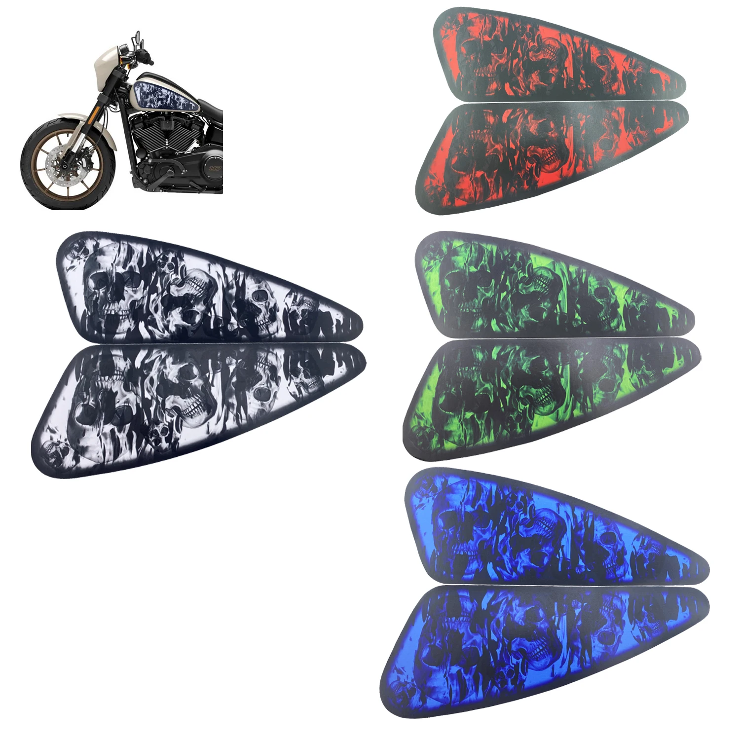 Motorcycle Waterproof Fuel Gas Tank Sticker Decal Protect Pad For Harley Softail Dyna Sportster XL 883 1200 Bobber Cafe Racer