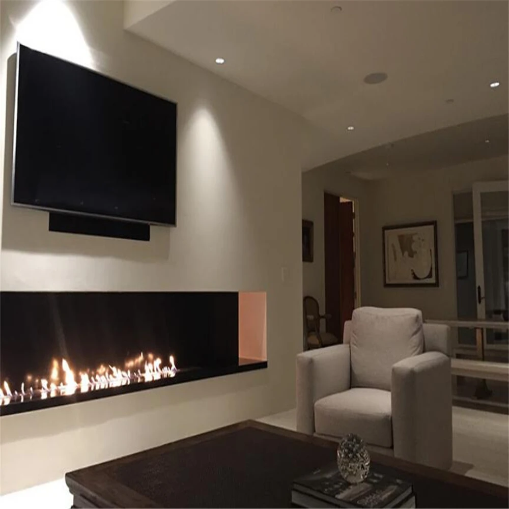 tuya wifi bio kamin  electric rectangular bio ethanol burner remote fireplace mantel bioethanol