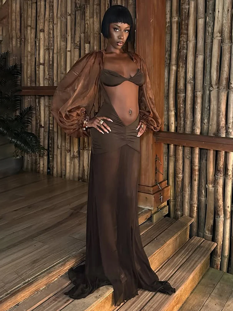 Cutenew Sexy Chic 2-teiliges Set Frauen Puff Volle Hülse Satin Crop Top + V Taille Patchwork Röcke Passenden Club elegante Passenden Anzug