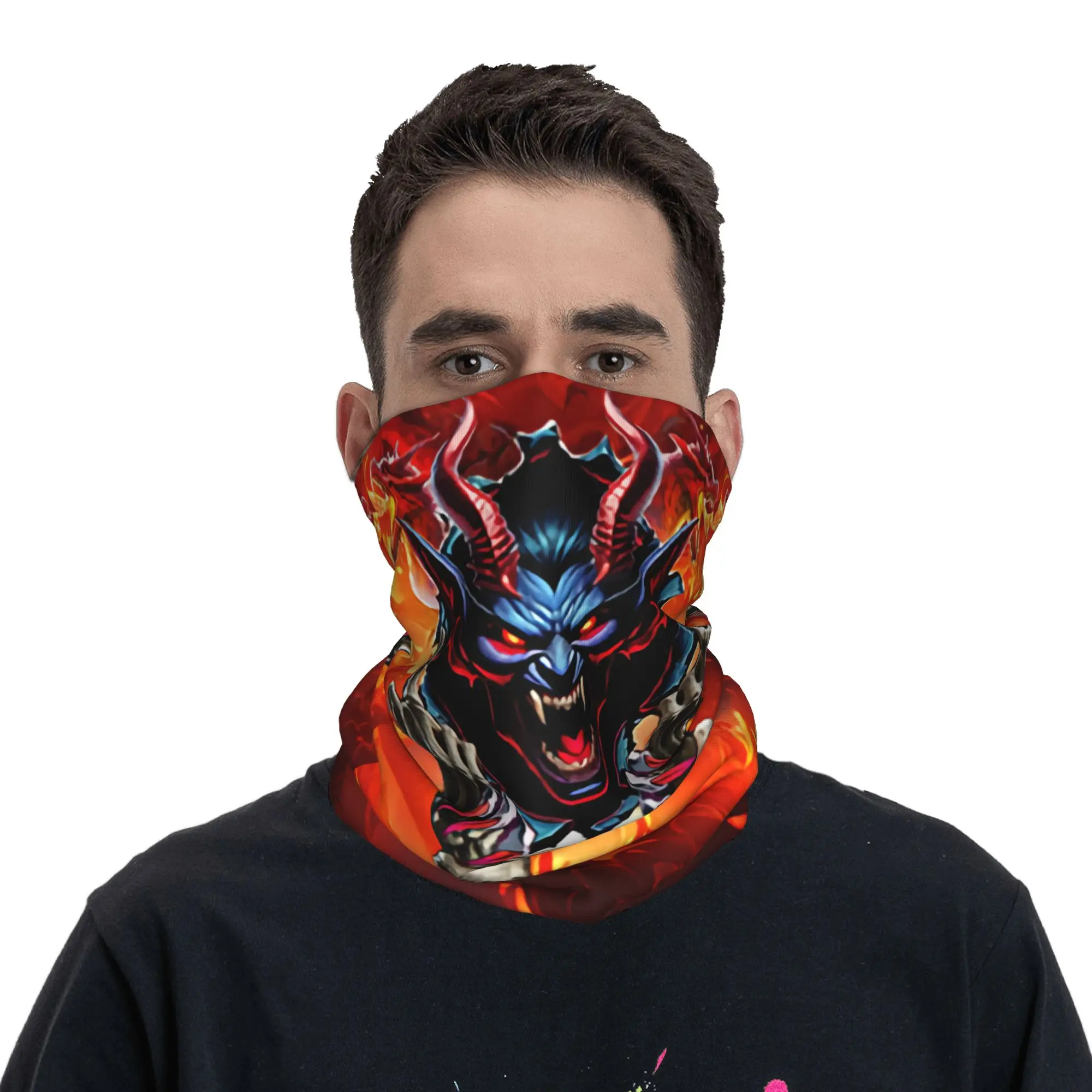 

Terrifying Demons Bandana Neck Gaiter for Ski Cycling Men Women Wrap Scarf Headband Warmer Face Scarf Cover