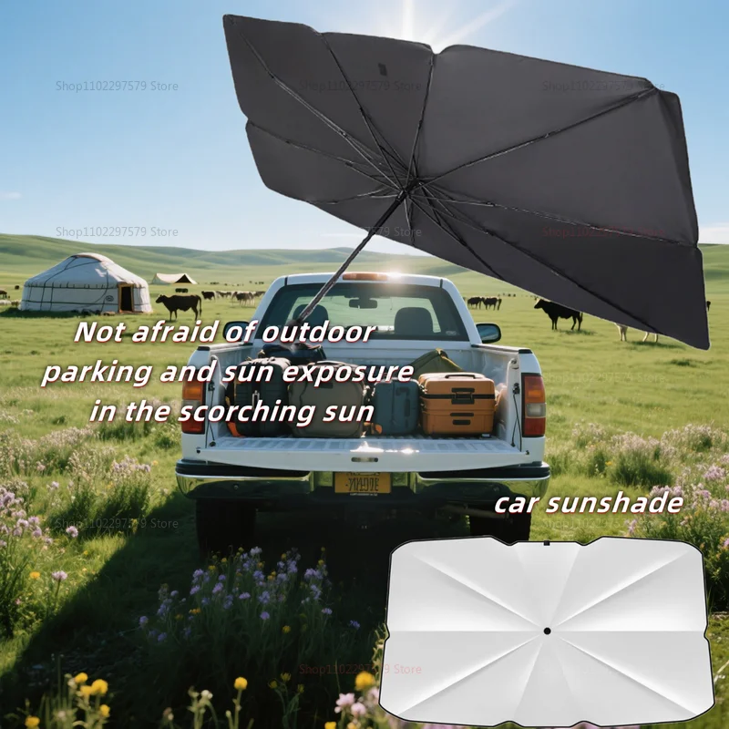 2025 car sunshade, windshield sunshade, thermal insulation, retractable sunshade, suitable for hot weather and UV protection