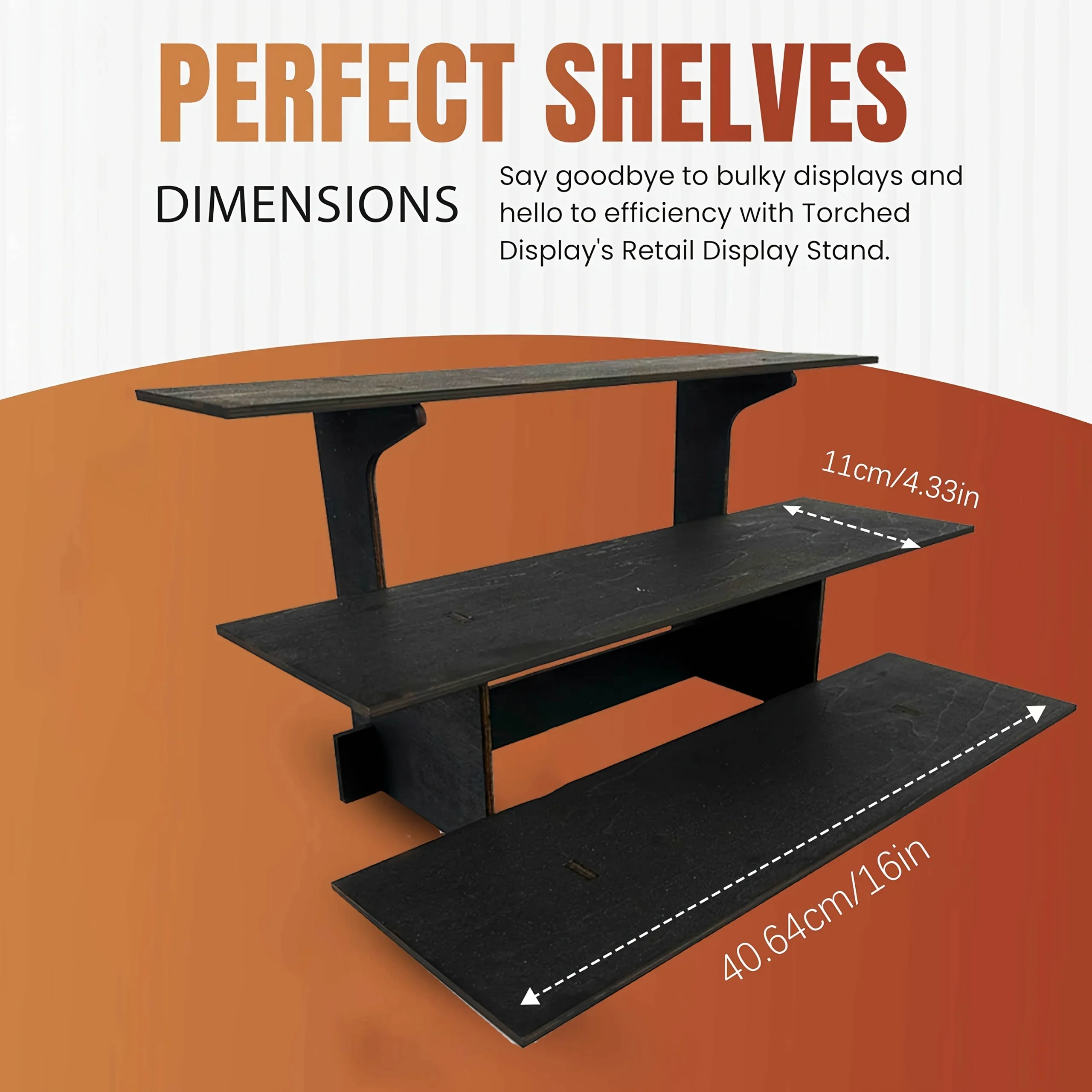 Upgraded 3-Tier Wooden Display Rack, Portable Freestanding Retail Countertop Stand For Handicrafts Farmers Market Craft Show