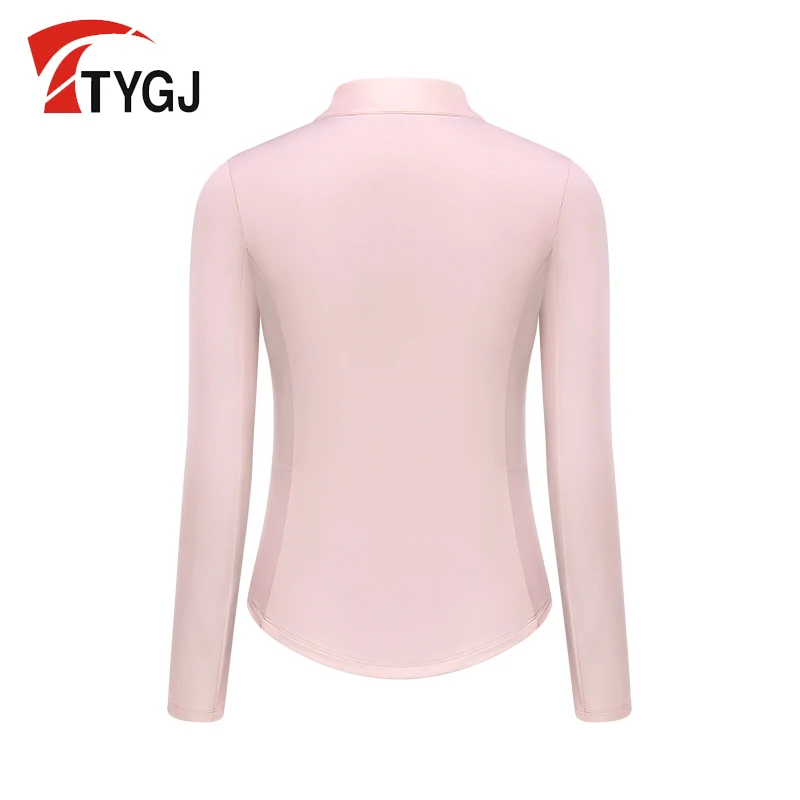 TTYGJ-Jaqueta esportiva de golfe slim fit feminina, blusa casual, roupa esportiva elegante, gola alta, outono, nova