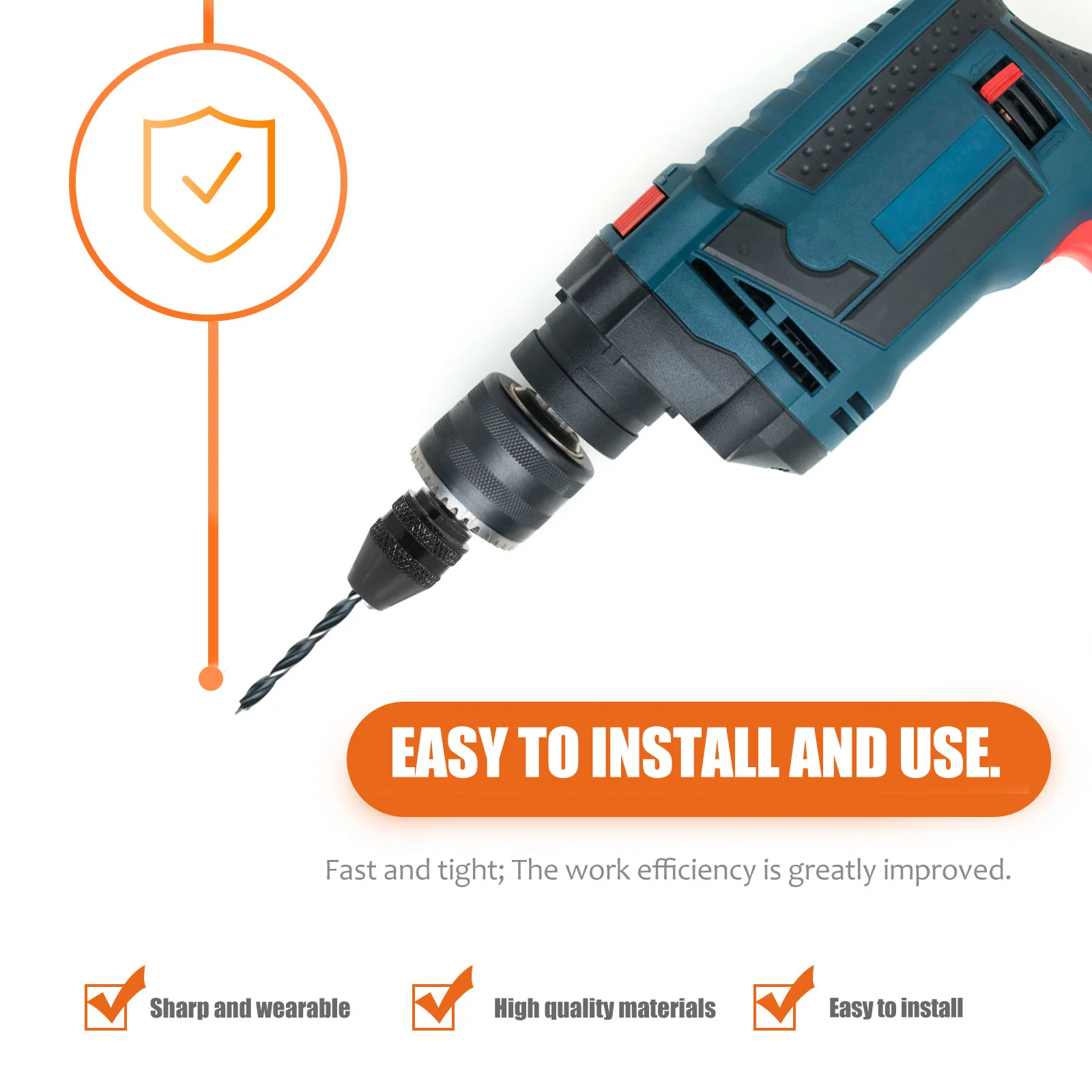 2 قطعة طاحونة كهربائية تشاك بدون مفتاح متعدد تشاك مدمج للمساحات الصغيرة ثلاثة أدوات تحويل أداة دوارة الفك #6