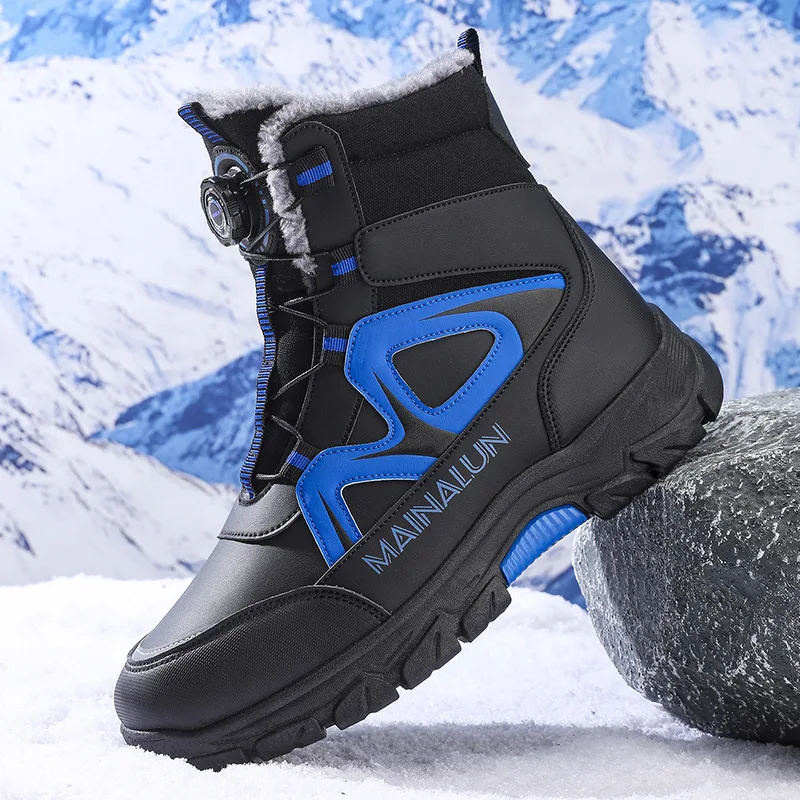 Winter Men's Boots Outdoor Non-slip Snow Boots Thicken Velvet Warm Winter Boot Winter Men High-top Cotton Shoes Botas Masculino