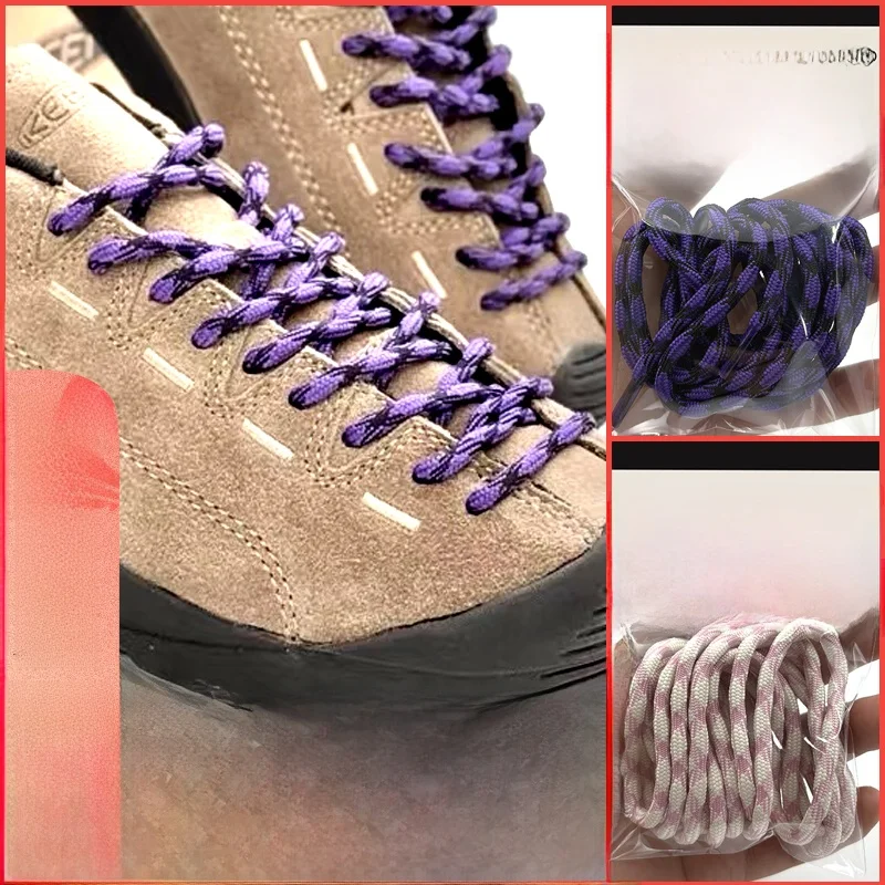 Red Purple Women's Shoe Laces for Koen Jasper Mountain Climbing Shoes Clown Style Knot Tied Fashionable Shoe Accessories