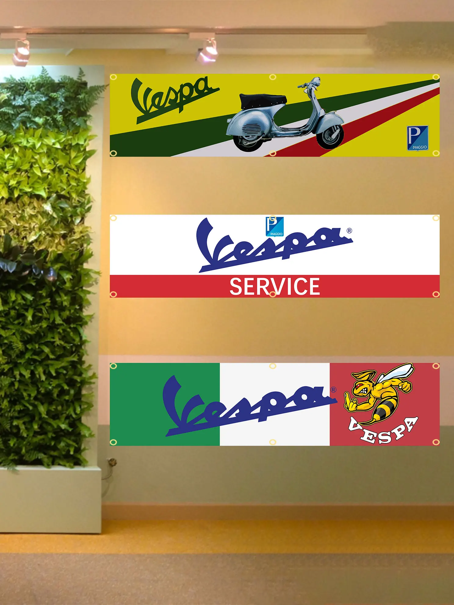 

60x240cm Vespa Flag Banner Tapestry Polyester Printed Flag Garage or Outdoor For Decoration