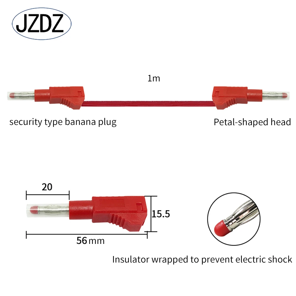 Jzdz 5 stücke Multi-Meter-Test führt 100cm Kabel Draht leitung 4mm Sicherheit Bananen stecker elektrisches Test werkzeug diy j.70022