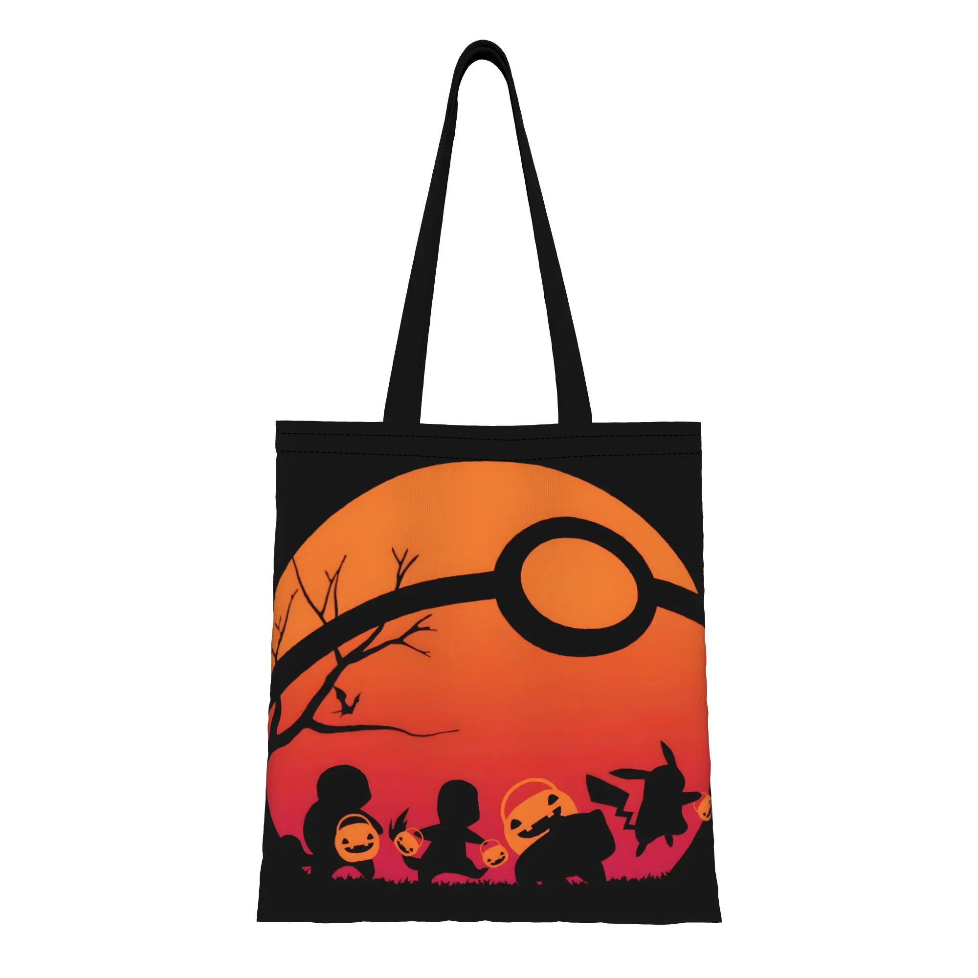 1PC Large Capacity Electroweb Pikachu Pikachu Canvas Tote Bag Foldable Chic Pattern No Closed Design