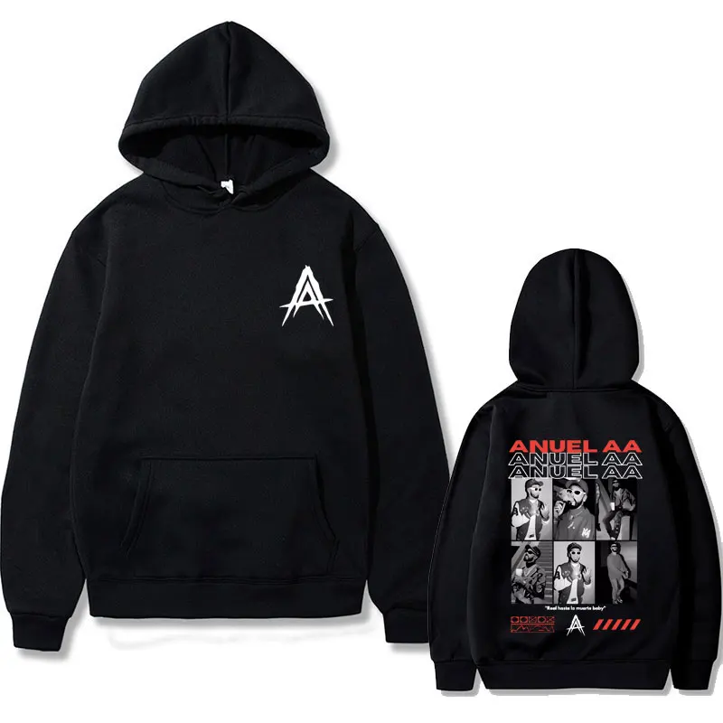 Rapper Anuel AA Real Hasta La Muerte Baby Graphic Hoodie Men Women Hip Hop Oversized Sweatshirt Men's Vintage Fashion Hoodies