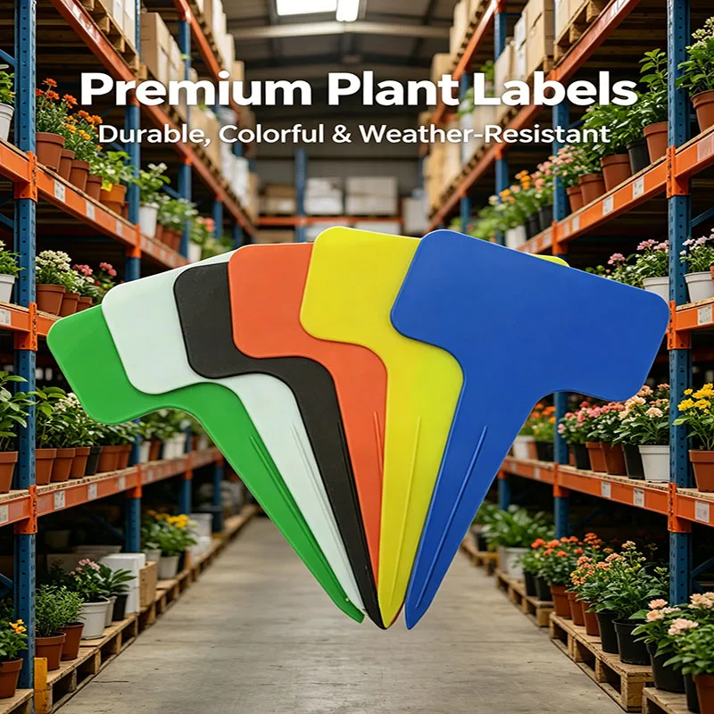 Plastic T-Type Plant Labels, Waterproof Garden Markers, Multicolor Plant Tags for Succulents Flowers Seedlings
