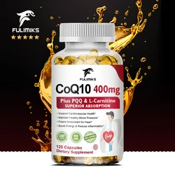 Ubiquinol CoQ10 400mg, with Omega-3 & L-Carnitine & PQQ, Coenzyme-Q10 Capsules, for Antioxidant, Heart, Brain & Cellular Energy