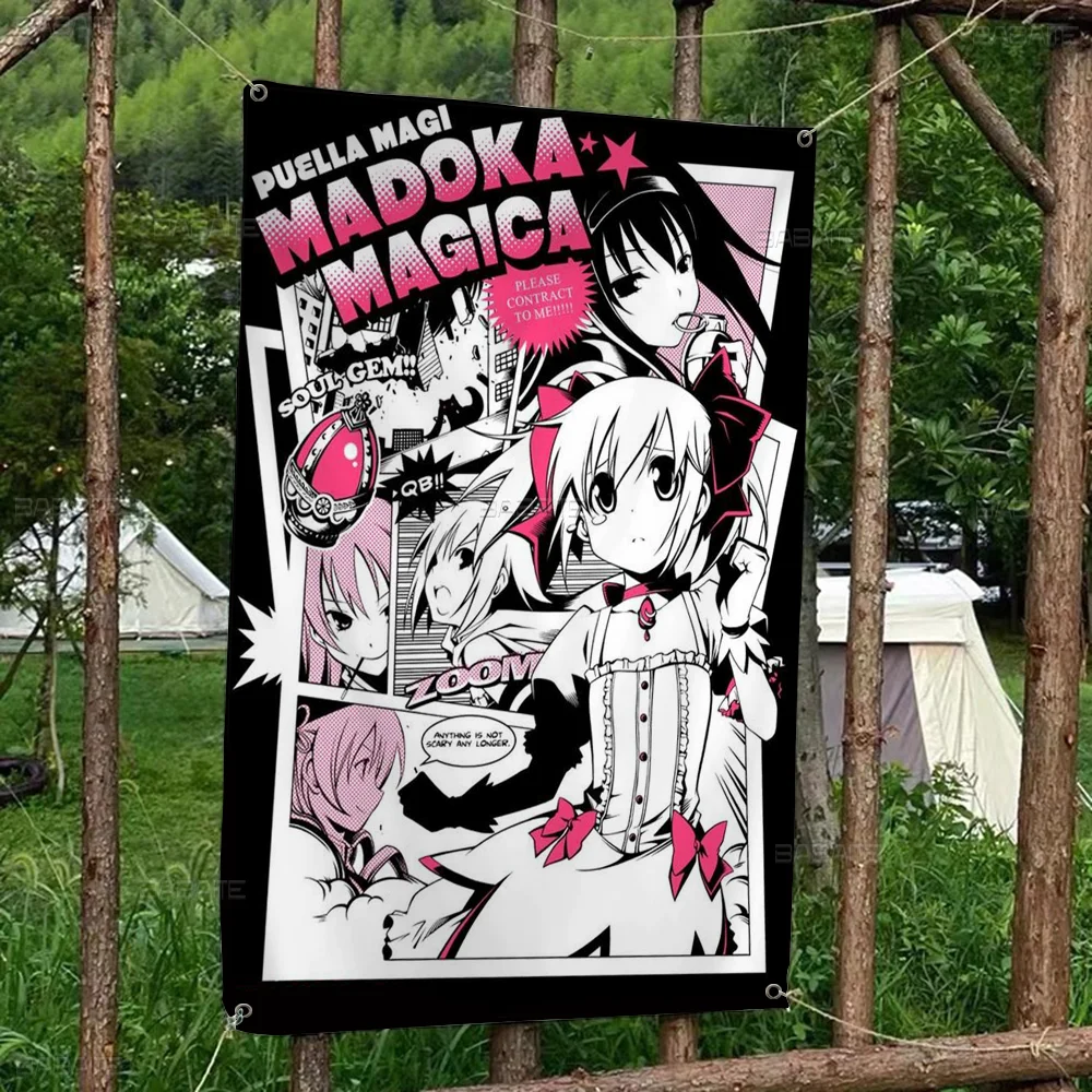 

Puella Magi Madoka Magica Family Gatherings Outdoor Atmosphere Flags Camping Decorations Banners