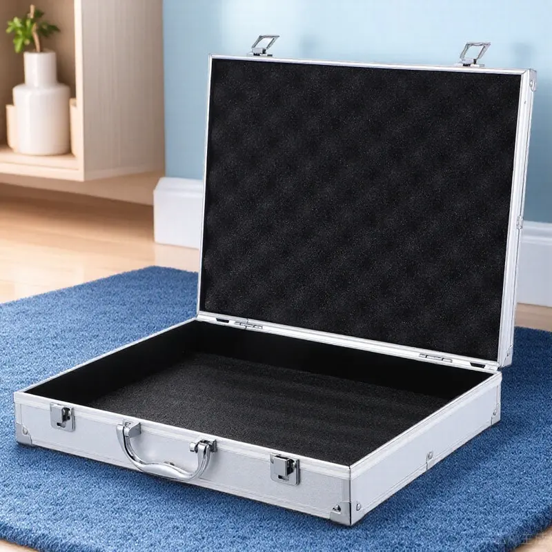 

Запираемый переносной ящик для инструментов из алюминиевого сплава, большой вместимости, многофункциональный органайзер для хранения инструментов