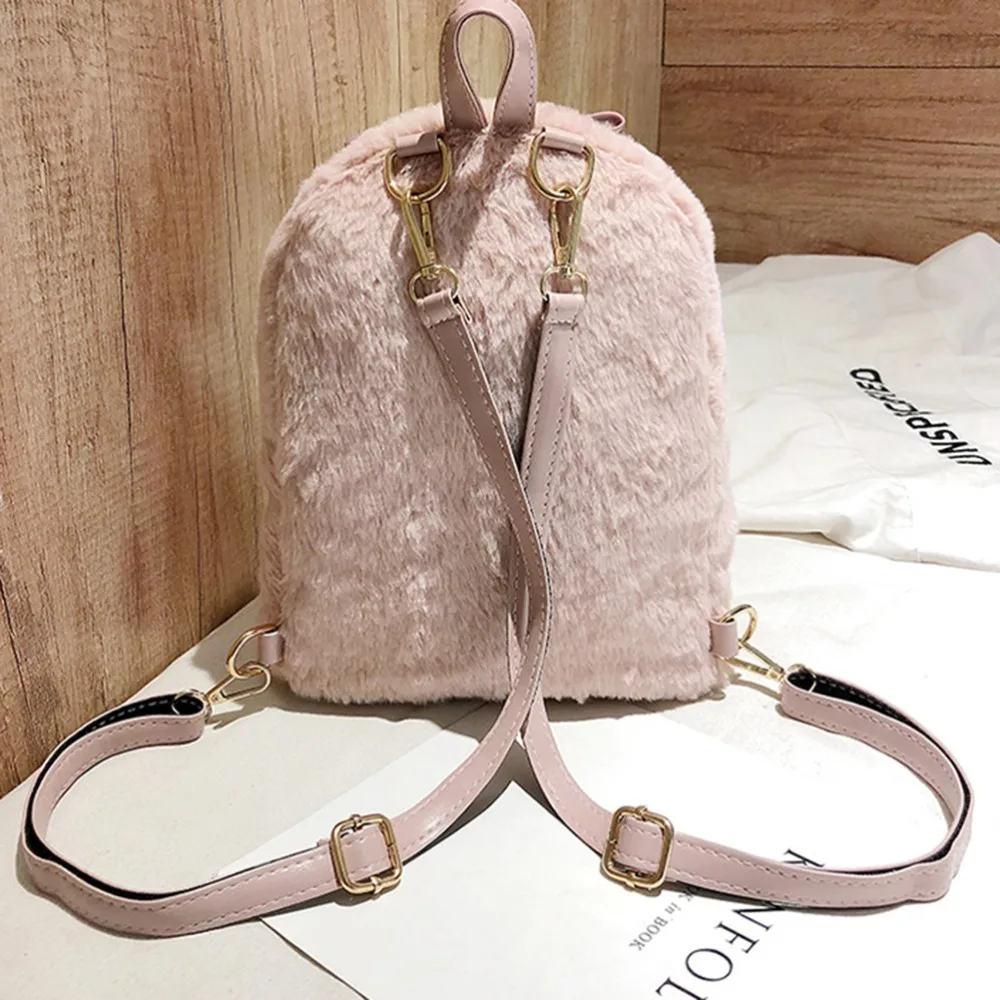 Cute Bunny Ear Pink Color Rabbit Ear Pink Backpack Shoulder Rucksack Student Use