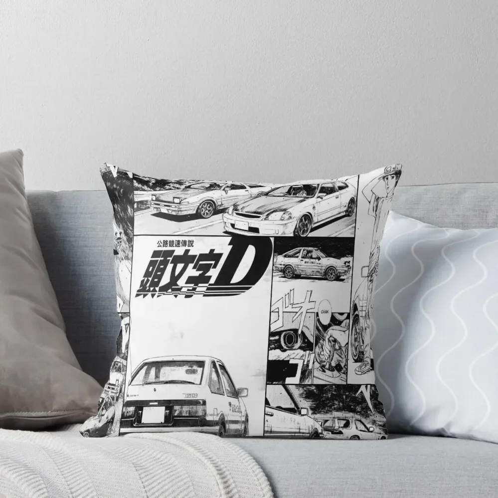 Initial D Throw Pillow Bed pillowcases Covers For Sofas Pillows Aesthetic Christmas Pillow Cases pillow