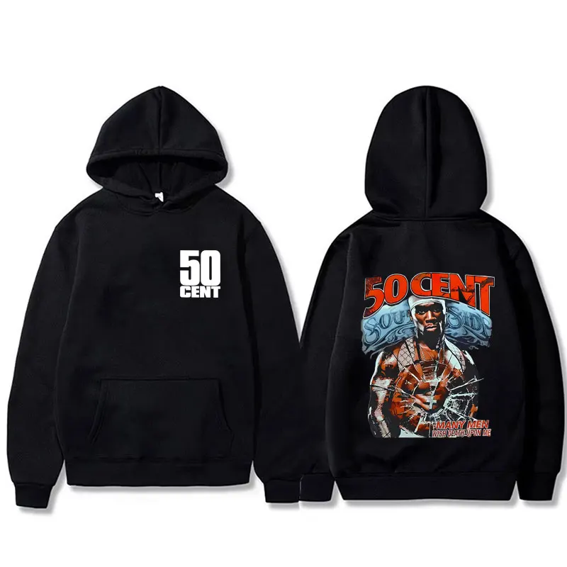 

Rapper 50 Cent Many Men Wish Death Upon Me Hoodie Men's Women's Hip Hop Oversized Hooded Sweatshirt Unisex Fleece Cotton Hoodies