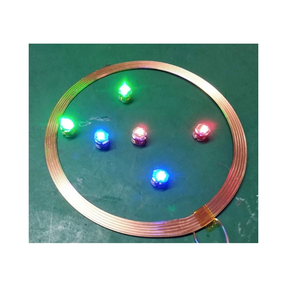 5x 3/4/5MM LED Receive Light Wireless Power Supply Lamp FOR Charging Transmitter Coil Induction DIY Decorative Lights Toys Model