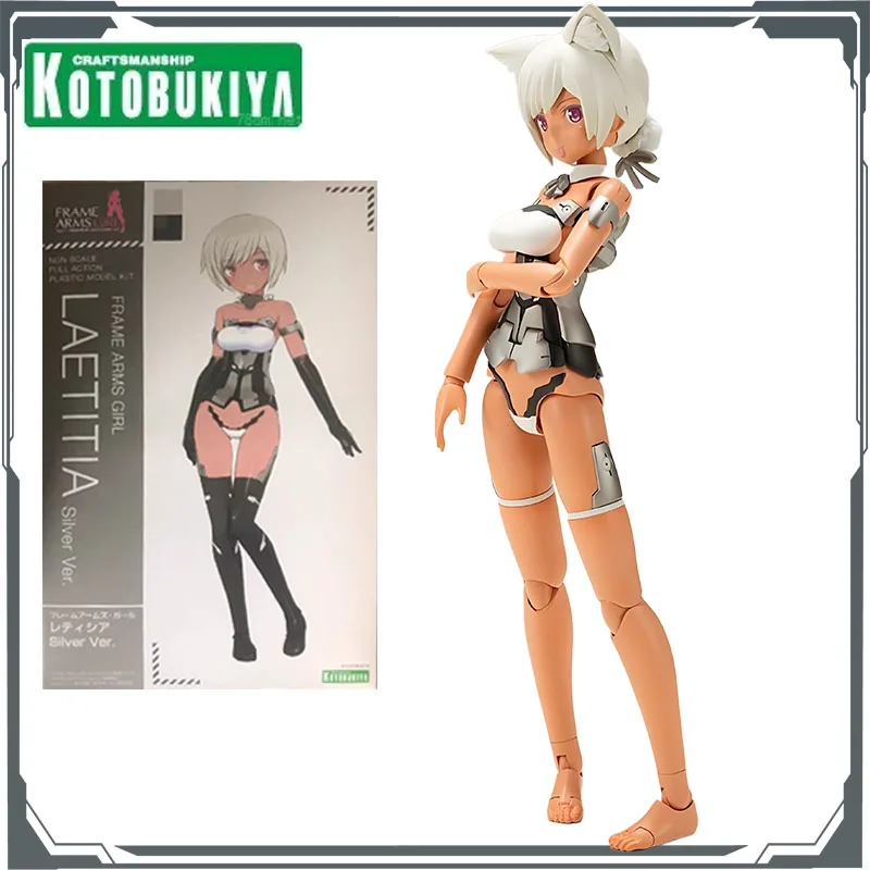 Kotobukiya Origineel MODEL KIT FRAME ARMS GIRL Letitia Silver Ver. Anime Action Figure Assembly Model Speelgoed Model Cadeaus voor jongens