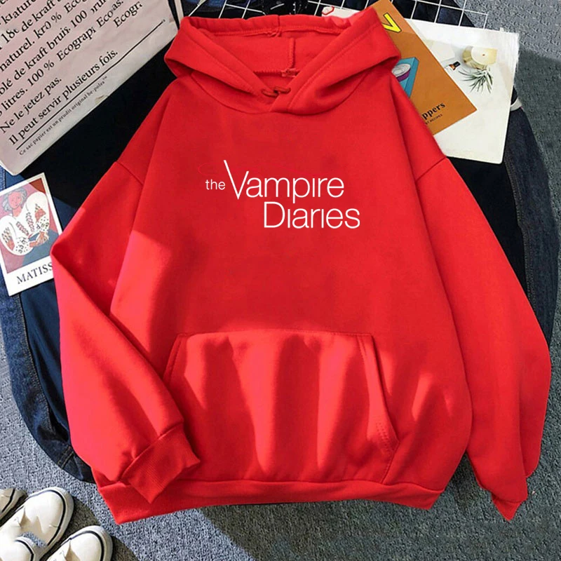 Neuer The Vampire Diaries Print Hoodie für Damen und Herren, lässige Oberteile, Herbst- und Winter-Sweatshirts, langärmelig, Harajuku-Pullover – Detail 7