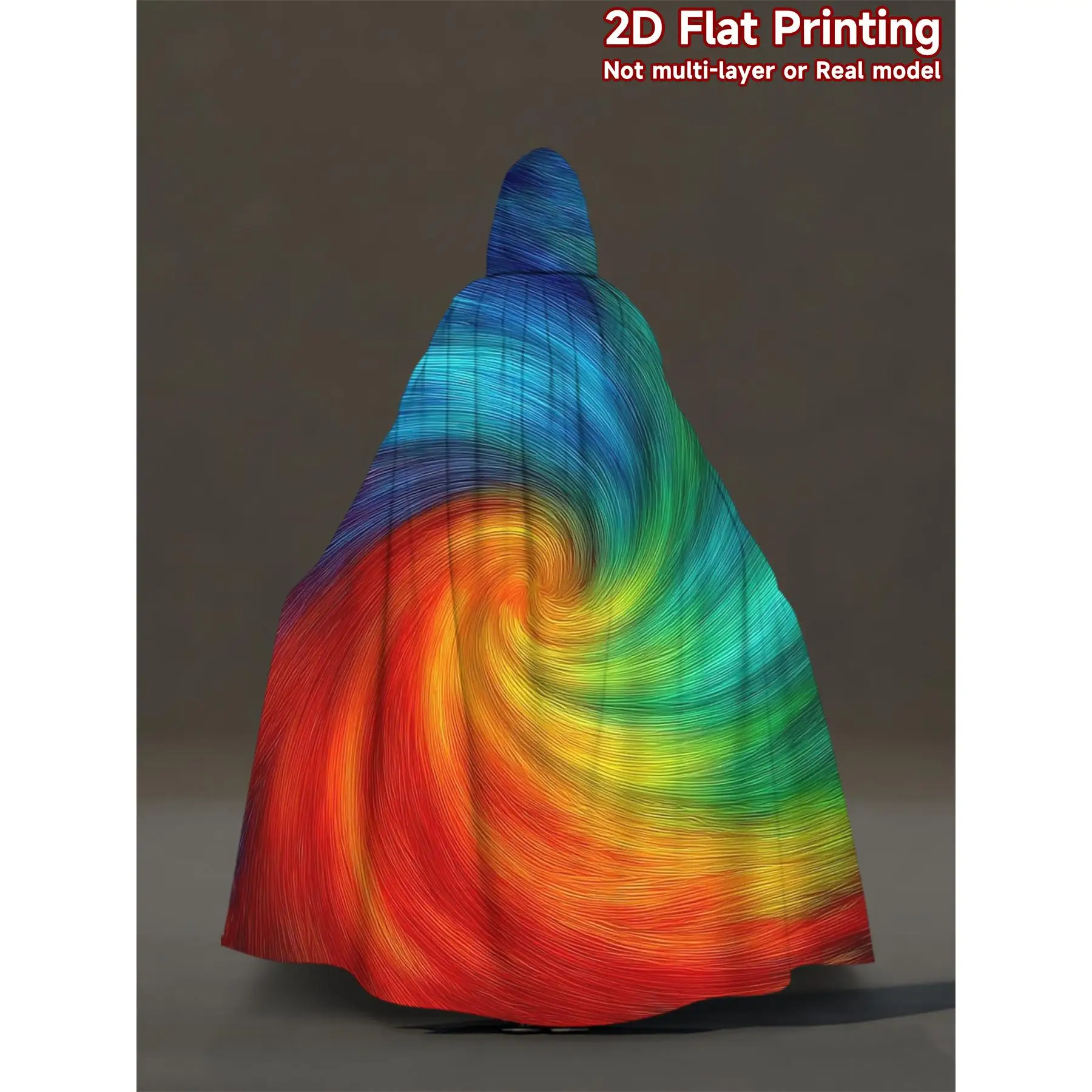 Rainbow Color Swirl Pattern Hooded Capes Costume Cloak for Cosplay Halloween,Carnival Parties Dress-Up Nights