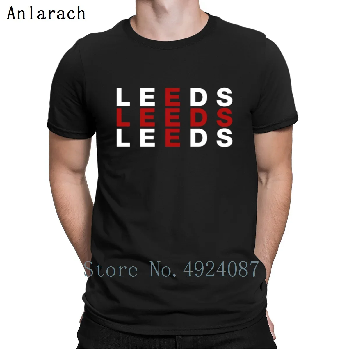 Leeds United Kingdom Flag Shirt Leeds T Shirt Novelty Summer Style Cotton Character Black Shirt Male Pictures Authentic Fit