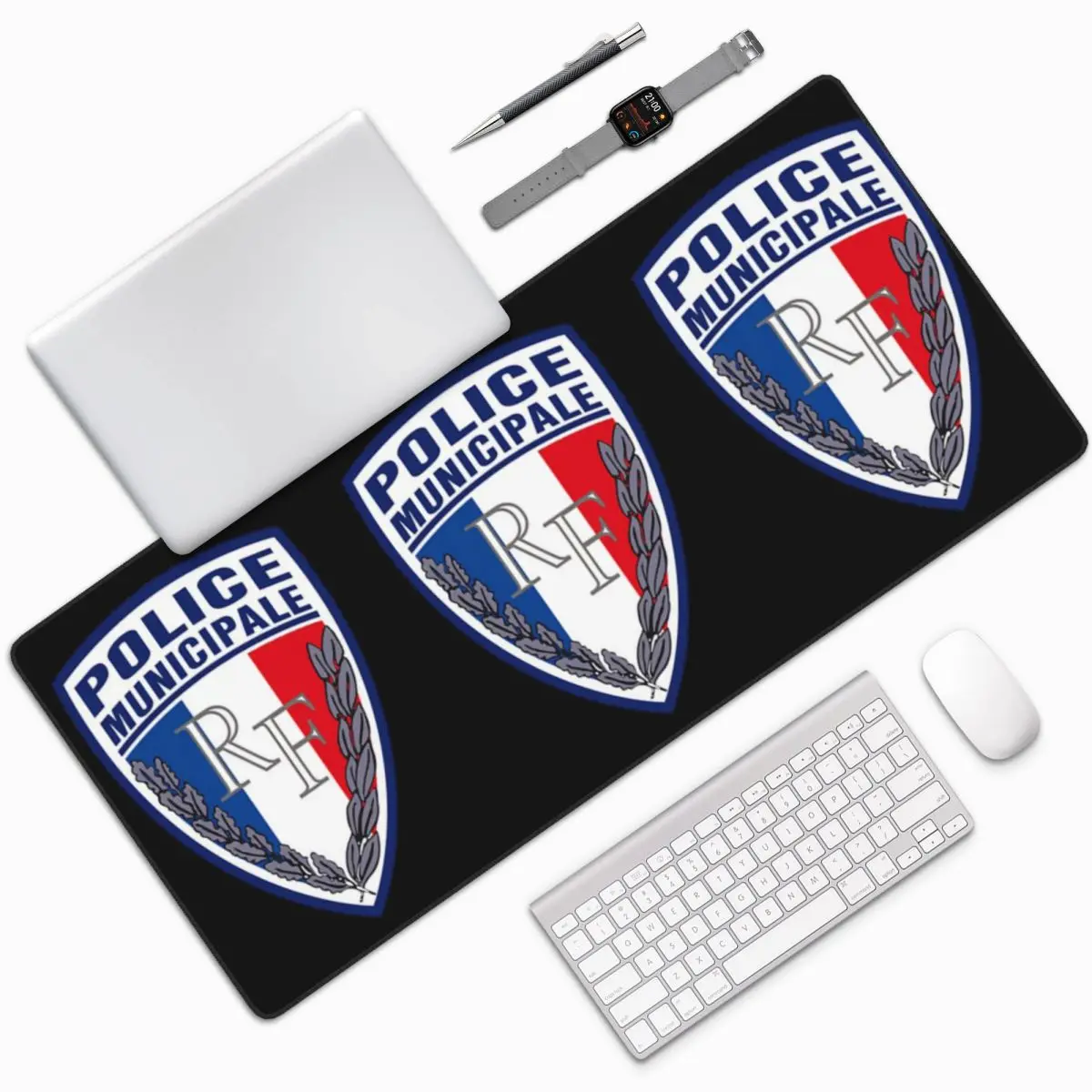 

FRENCH MUNICIPAL ПОЛИЦИЯ INSIGNIA большой коврик для мыши компьютерная клавиатура коврик для мыши геймерский коврик для ноутбука офисные аксессуары коврики для стола