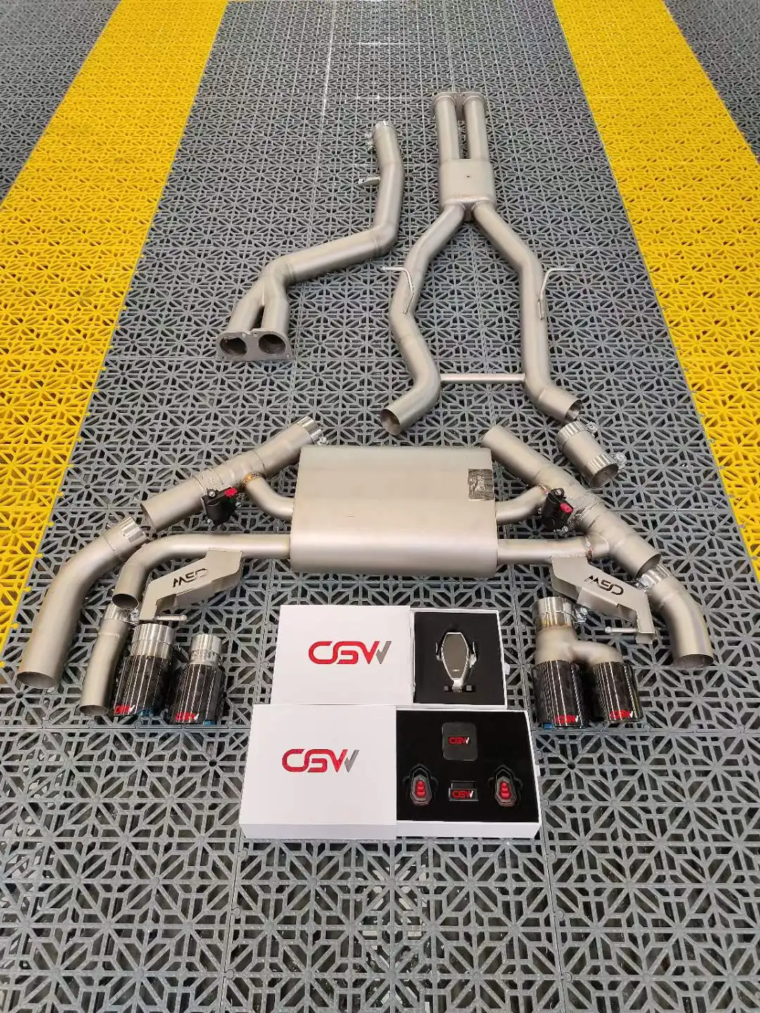 CGW Factory Price Automobile Active Sound Catback Exhaust Pipes with Downpipe and Exhaust Tips for BMW X3 M40i G01 2023