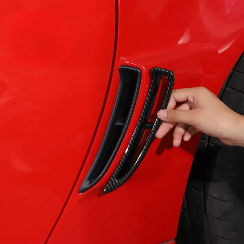 For Chevrolet Corvette C6 2005-2013 ABS Carbon Fiber Car Shark Gills Side Fender Vent Stickers Car Accessories