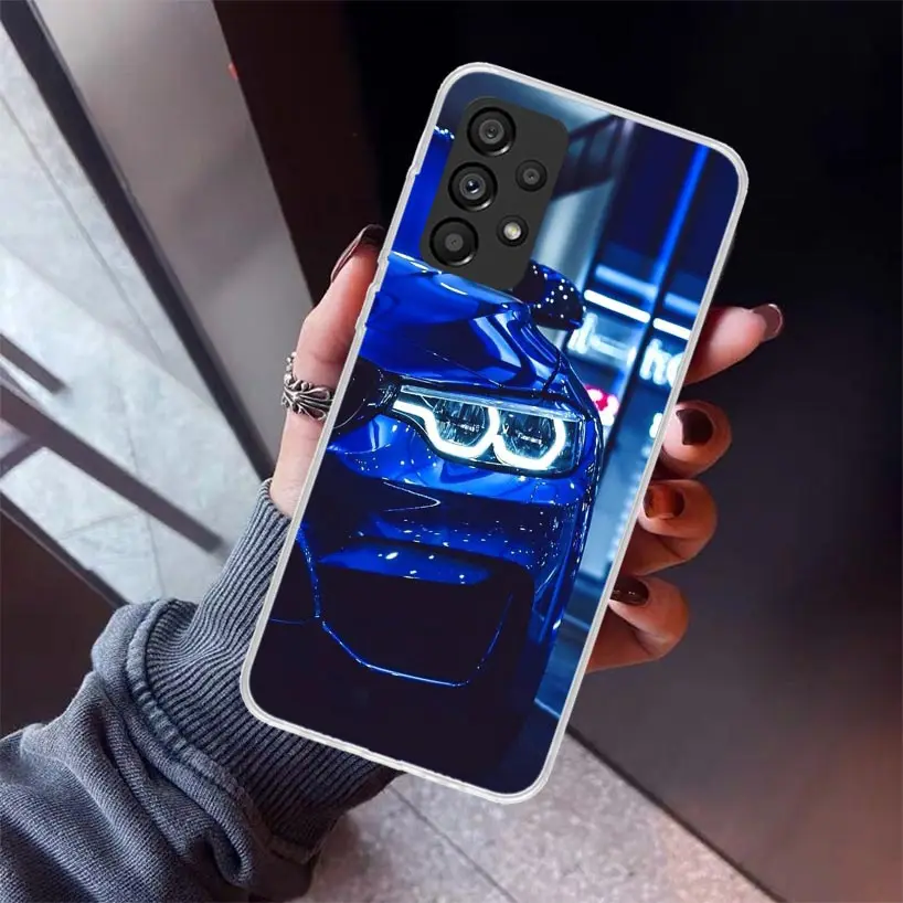 Blue Red Car for B-Bmw Phone Case For Samsung Galaxy A14 A13 A12 A54 A53 A52S Cover A24 A34 A23 A33 A22 A32 A03S A04S Silicone S